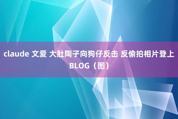 claude 文爱 大肚陶子向狗仔反击 反偷拍相片登上BLOG（图）