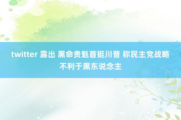 twitter 露出 黑命贵魁首挺川普 称民主党战略不利于黑东说念主