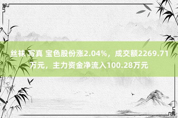 丝袜 写真 宝色股份涨2.04%，成交额2269.71万元，主力资金净流入100.28万元